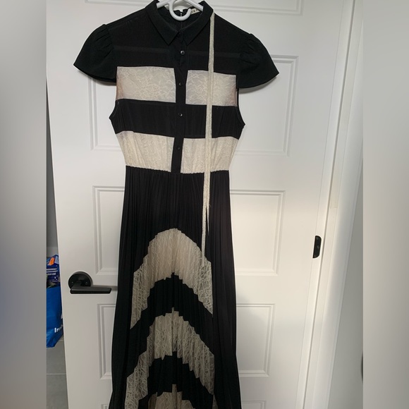 Alice and Olivia pleated maxi dress with lace inserts - Picture 1 of 4